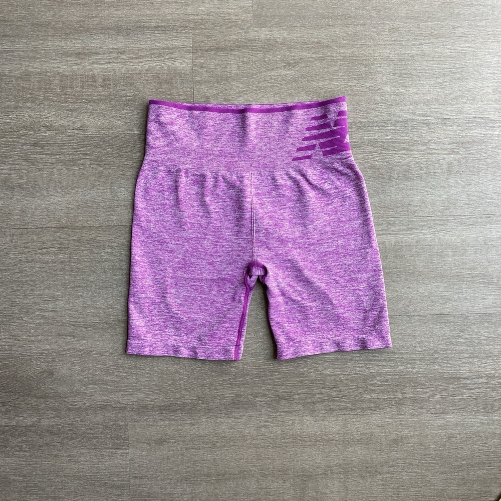 New Balance Purple Logo Compression Biker Shorts Women's Size Medium Athlet 1414